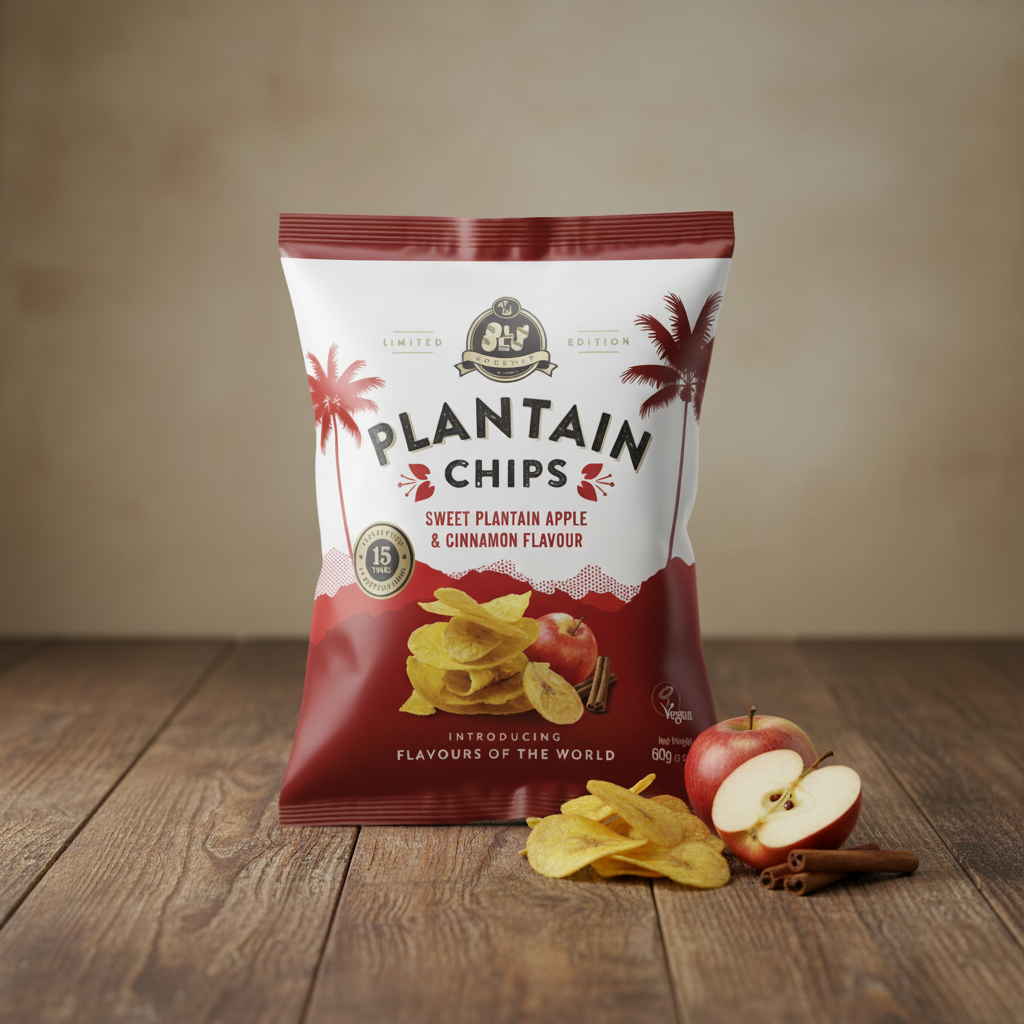 Olu Olu Sweet Apple & Cinnamon Plantain Chips - 60g