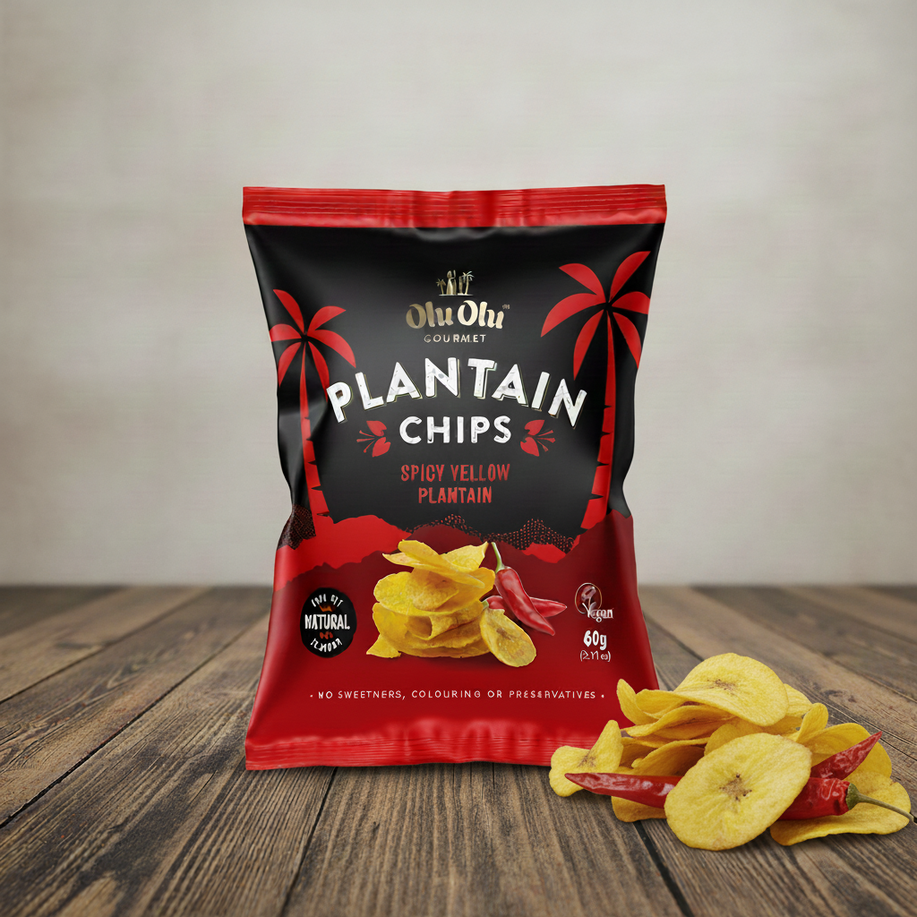 Olu Olu Spicy Yellow Plantain Chips - 60g